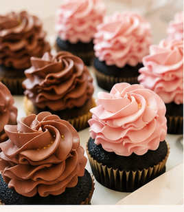 Chocolate and pink buttercream-swirl cupcakes by Sweet Little Things